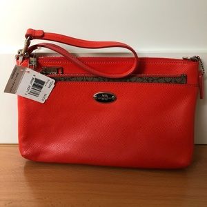 Coach large wristlet with wallet